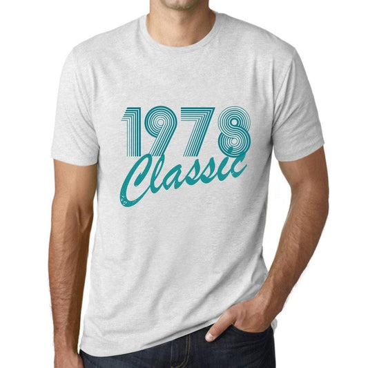 Ultrabasic - Homme T-Shirt Graphique Years Lines Classic 1978 Blanc Chiné