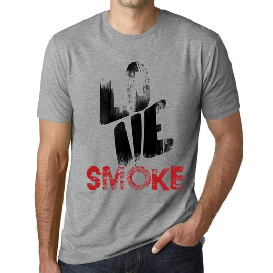Ultrabasic - Homme T-Shirt Graphique Love Smoke Gris Chiné