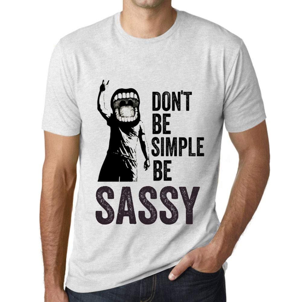 Ultrabasic Homme T-Shirt Graphique Don't Be Simple Be Sassy Blanc Chiné