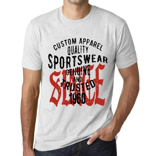 Ultrabasic - Homme T-Shirt Graphique Sportswear Depuis 1960 Blanc Chiné