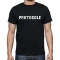 protocole, t-Shirt pour Homme, en Coton, col Rond, Noir