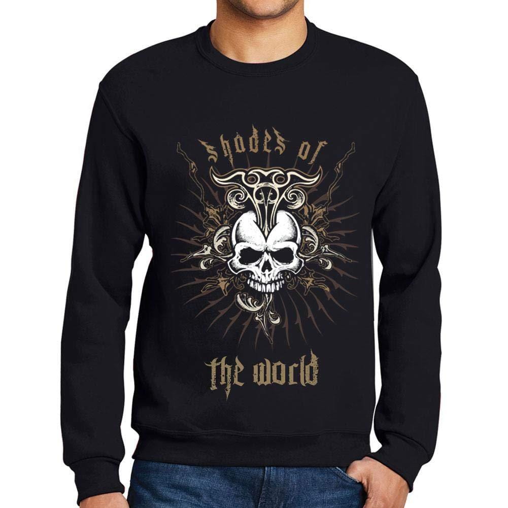 Ultrabasic - Homme Graphique Shades of The World T-Shirt Imprimé Lettres Noir Profond