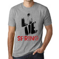 Ultrabasic - Homme T-Shirt Graphique Love Spring Gris Chiné