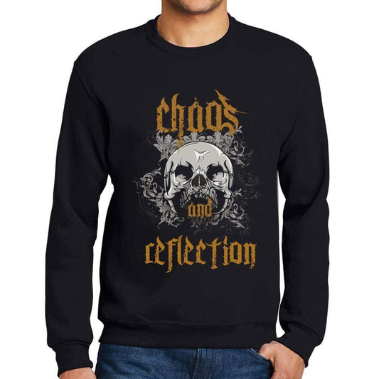 Ultrabasic - Homme Imprimé Graphique Sweat-Shirt Chaos and Reflection Noir Profond