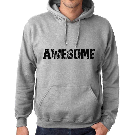 Ultrabasic Homme Femme Unisex Sweat à Capuche Hoodie Popular Words Awesome Gris Chiné