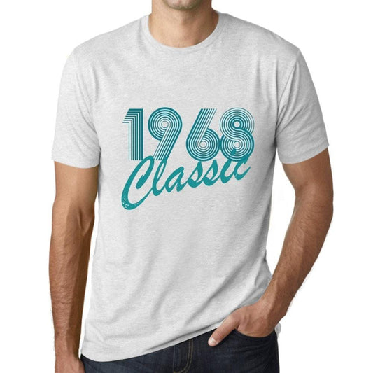 Ultrabasic - Homme T-Shirt Graphique Years Lines Classic 1968 Blanc Chiné