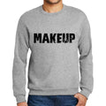 Ultrabasic Homme Imprimé Graphique Sweat-Shirt Popular Words Makeup Gris Chiné