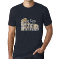 Ultrabasic - Homme Graphique Rome T-Shirt Imprimé Lettres Marine
