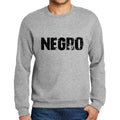 Ultrabasic Homme Imprimé Graphique Sweat-Shirt Popular Words Negro Gris Chiné