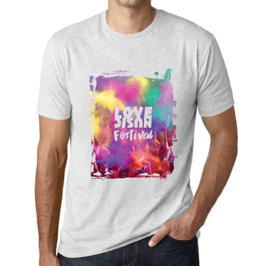 Ultrabasic Homme T-Shirt Graphique Love Music Festival Blanc Chiné