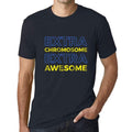 Homme T-Shirt Graphique Down Syndrome Extra Chromosome Extra Awesome Marine