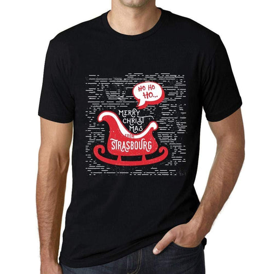 Ultrabasic Homme T-Shirt Graphique Merry Christmas from Strasbourg Noir Profond