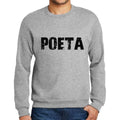 Ultrabasic Homme Imprimé Graphique Sweat-Shirt Popular Words POETA Gris Chiné
