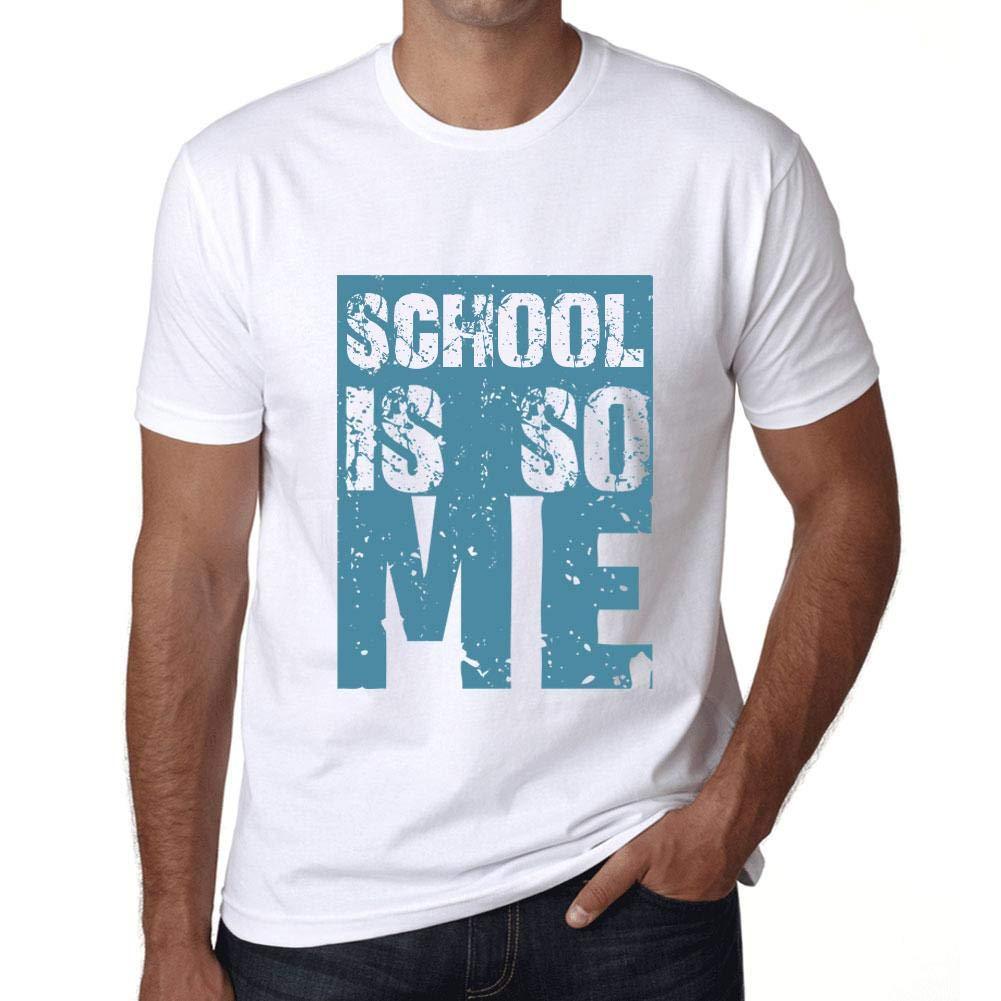 Herren T-Shirt Graphique School is So Me Blanc