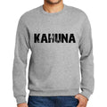 Ultrabasic Homme Imprimé Graphique Sweat-Shirt Popular Words Kahuna Gris Chiné