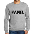 Ultrabasic Homme Imprimé Graphique Sweat-Shirt Popular Words Kamel Gris Chiné