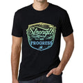 Homme T-Shirt Graphique Imprimé Vintage Tee Strength and Progress Noir Profond