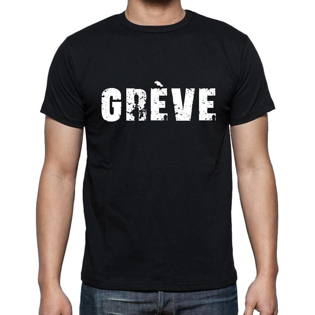 grève, t-Shirt pour Homme, en Coton, col Rond, Noir