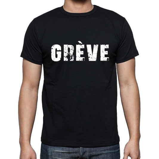 grève, t-Shirt pour Homme, en Coton, col Rond, Noir