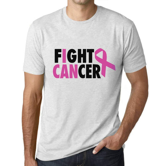 Ultrabasic Homme T-Shirt Graphique I Can Fight Cancer Blanc Chiné