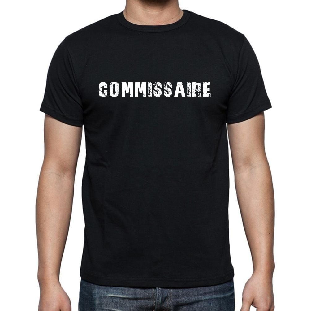 commissaire, t-Shirt pour Homme, en Coton, col Rond, Noir