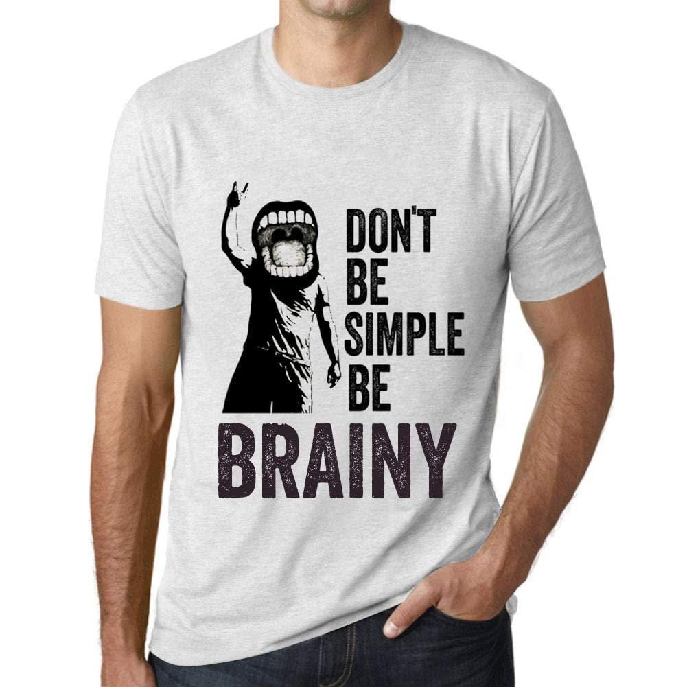 Ultrabasic Homme T-Shirt Graphique Don't Be Simple Be Brainy Blanc Chiné