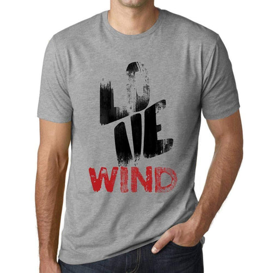 Ultrabasic - Homme T-Shirt Graphique Love Wind Gris Chiné