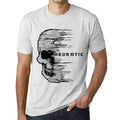 Homme T-Shirt Graphique Imprimé Vintage Tee Anxiety Skull Neurotic Blanc Chiné