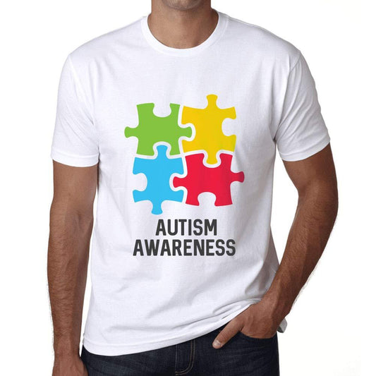 Ultrabasic Homme T-Shirt Graphique Autism Awareness Blanc