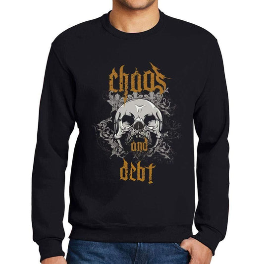 Ultrabasic - Homme Imprimé Graphique Sweat-Shirt Chaos and Debt Noir Profond