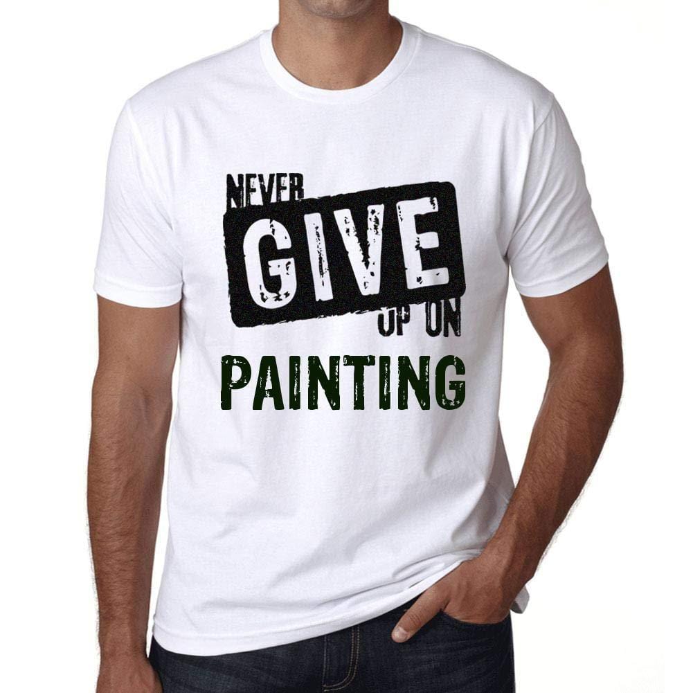 Ultrabasic Homme T-Shirt Graphique Never Give Up on Painting Blanc