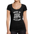 Ultrabasic - Tee-Shirt Femme col Rond Décolleté Made in 1959 60th Birthday Noir Profond