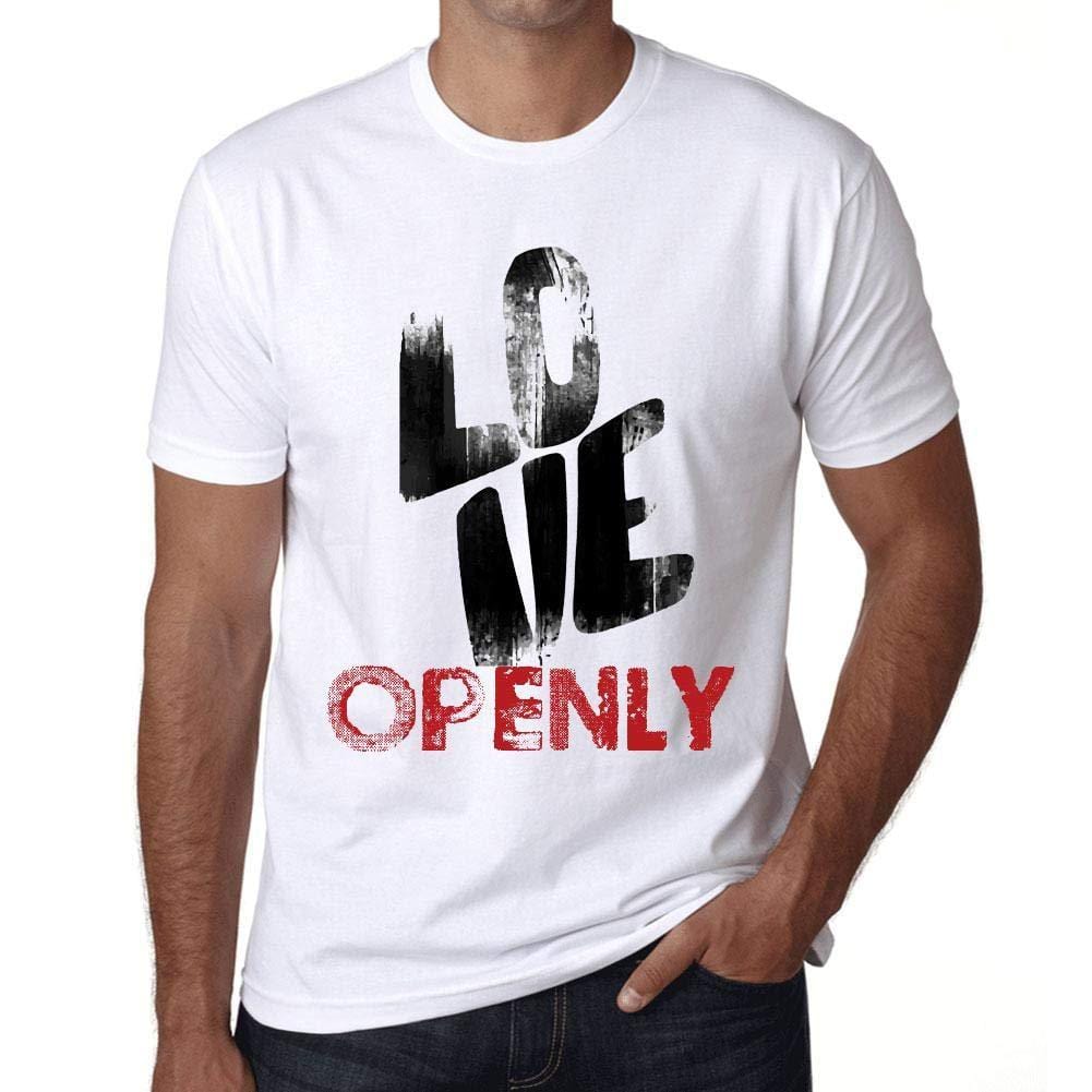 Ultrabasic - Homme T-Shirt Graphique Love Openly Blanc