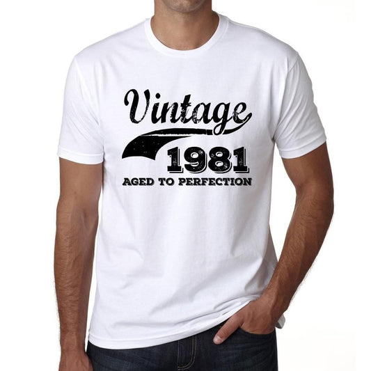 Homme Tee Vintage T Shirt Vintage Aged to Perfection 1981