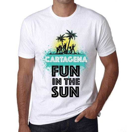 Herren T-Shirt Graphique Imprimé Vintage Tee Summer Dance Cartagena Blanc