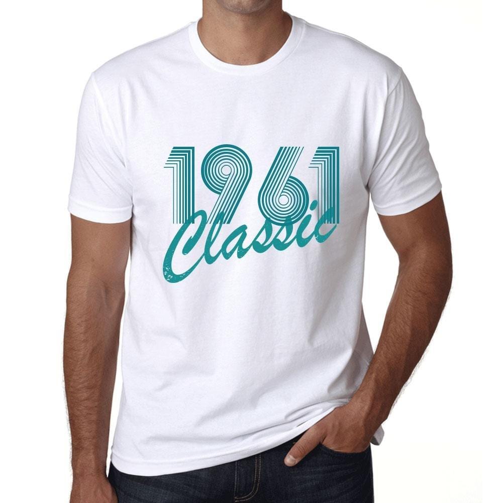 Ultrabasic - Homme T-Shirt Graphique Years Lines Classic 1961 Blanc
