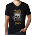 Ultrabasic - Homme Graphique Col V Tee Shirt Chaos and Goals Noir Profond