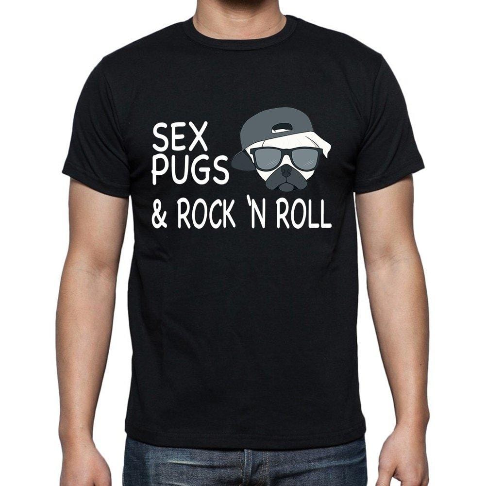 Sex Pugs Rock n Roll T-Shirt Homme - Black