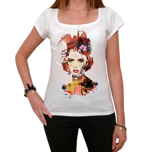 Paper Colored Girl Punk T-Shirt Femme,Blanc, t Shirt Femme