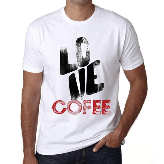 Ultrabasic - Homme T-Shirt Graphique Love Cofee Blanc