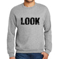 Ultrabasic Homme Imprimé Graphique Sweat-Shirt Popular Words Look Gris Chiné