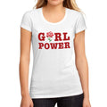 Femme Graphique Tee Shirt Girl Power Flower Blanc