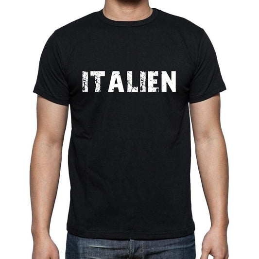 Italien, t-Shirt pour Homme, en Coton, col Rond, Noir
