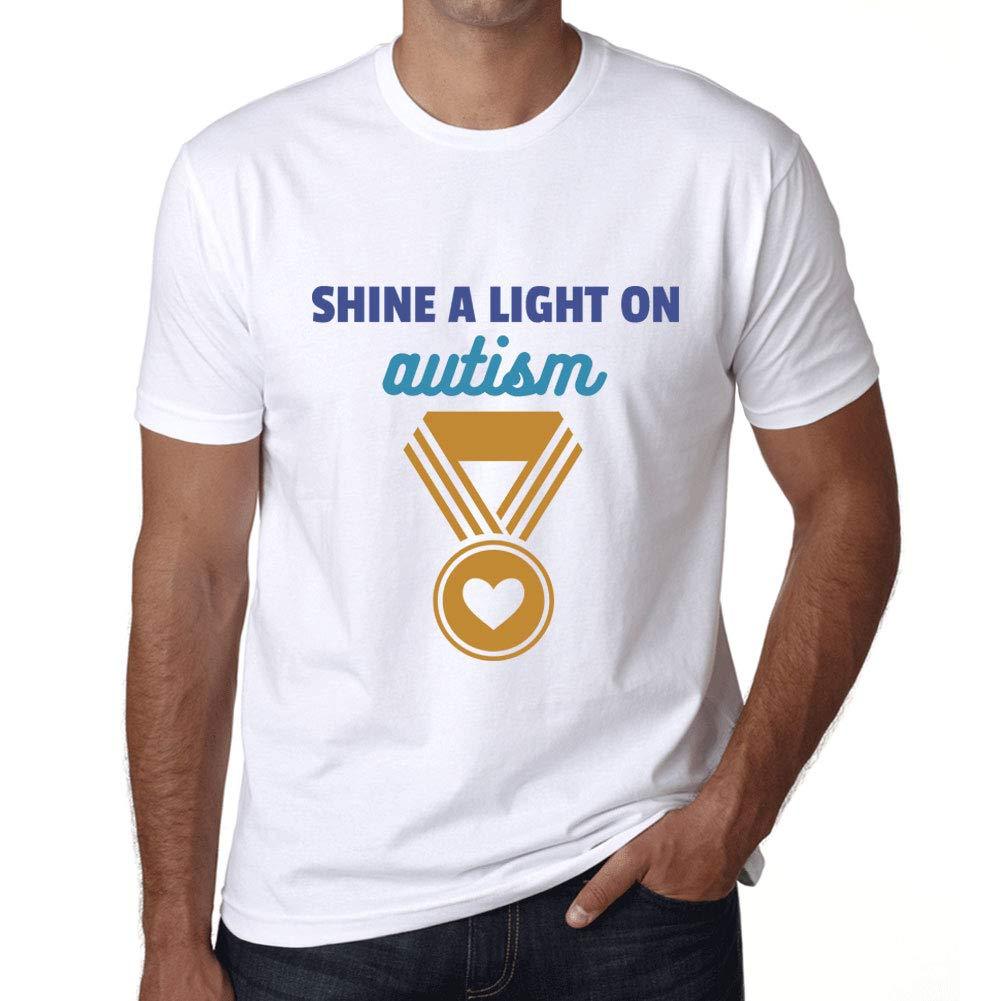 Ultrabasic Homme T-Shirt Graphique Shine a Light on Autism Blanc
