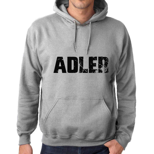 Homme Femme Unisex Sweat à Capuche Hoodie Popular Words Adler Gris Chiné