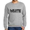 Ultrabasic Homme Imprimé Graphique Sweat-Shirt Popular Words White Gris Chiné