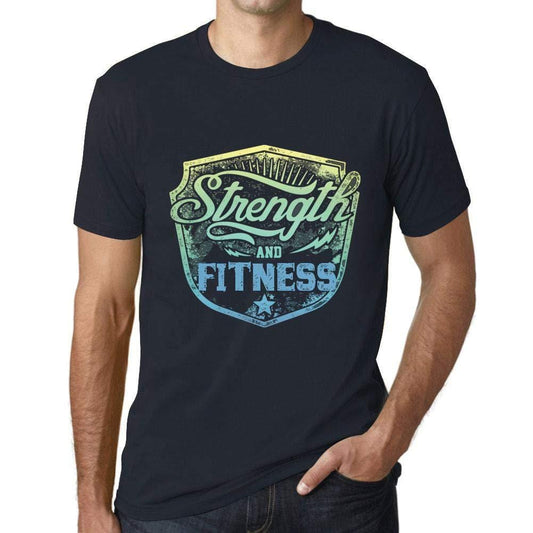 Homme T-Shirt Graphique Imprimé Vintage Tee Strength and Fitness Marine