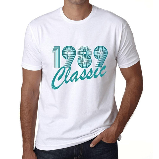 Ultrabasic - Homme T-Shirt Graphique Years Lines Classic 1989 Blanc