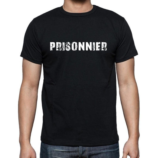 Prisonnier, t-Shirt pour Homme, en Coton, col Rond, Noir