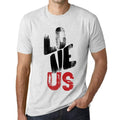 Ultrabasic - Homme T-Shirt Graphique Love US Blanc Chiné